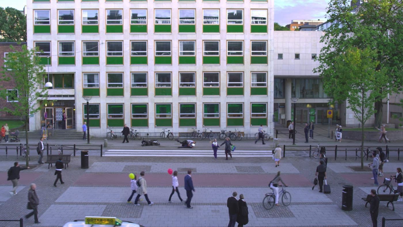Backdrop for Incident by a Bank